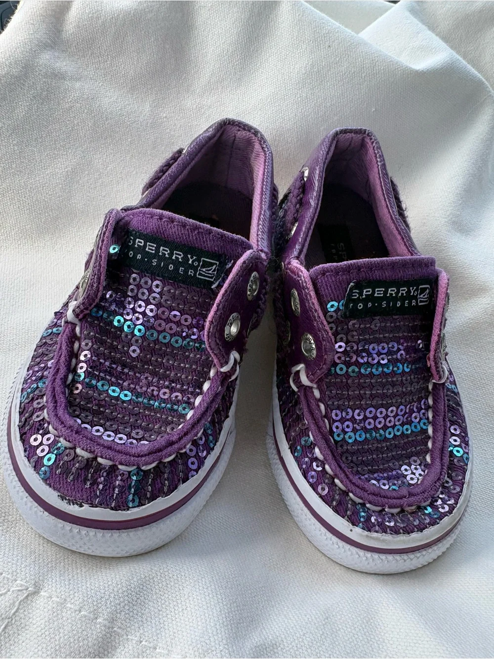 Sperry Kids Purple Sequin Slip-On Sneakers